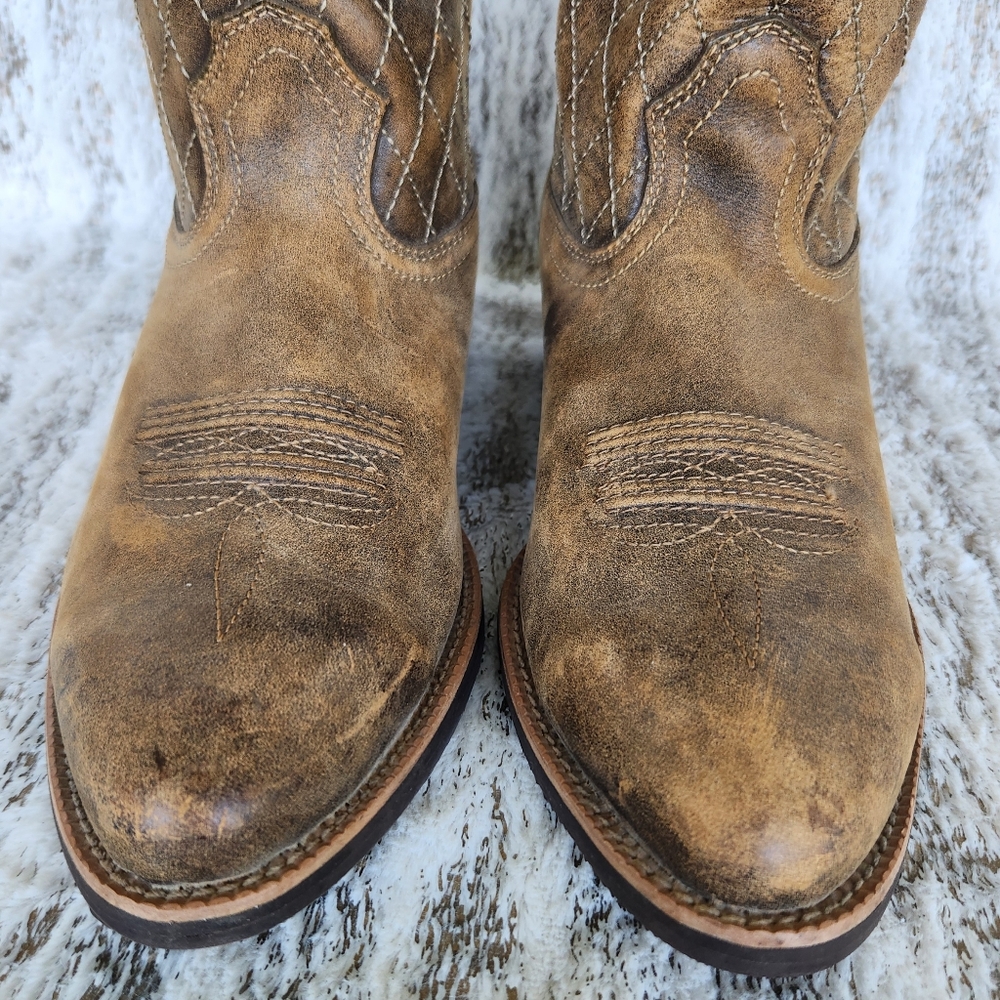 Twisted X "Bomber" Western Cowboy Boot Brown Leather Cross | Men's Size 7.5D - Picture 2 of 13